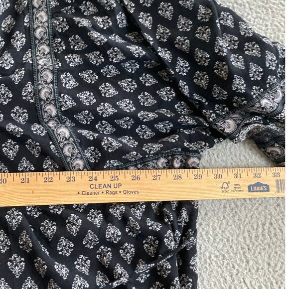 Old Navy Mini Dress 4x Boho Balloon Long Sleeve Baby Doll Belted Black Beach - Picture 13 of 16